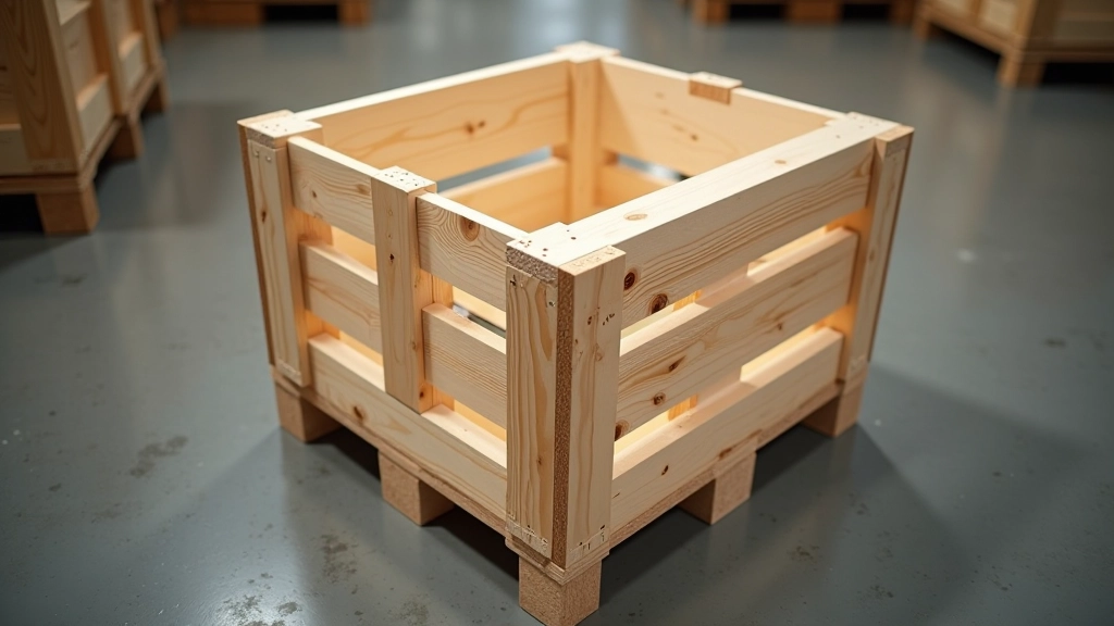 Custom wooden shipping crate with protective interior padding